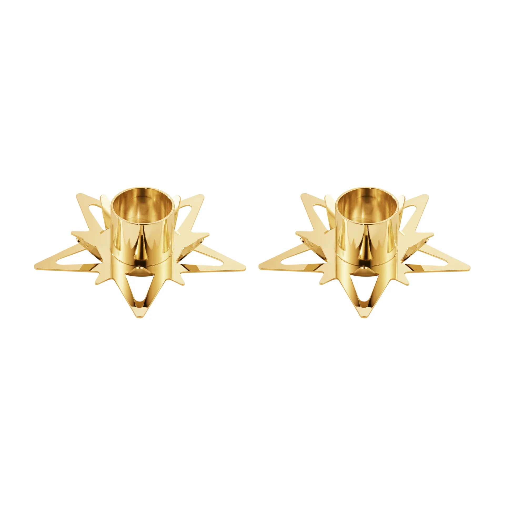 Portacandela Classic christmas star Ø9 cm, confezione da 2, Oro Georg Jensen
