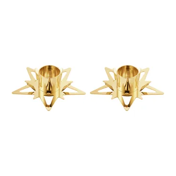 Portacandela Classic christmas star Ø9 cm, confezione da 2 - Oro - Georg Jensen