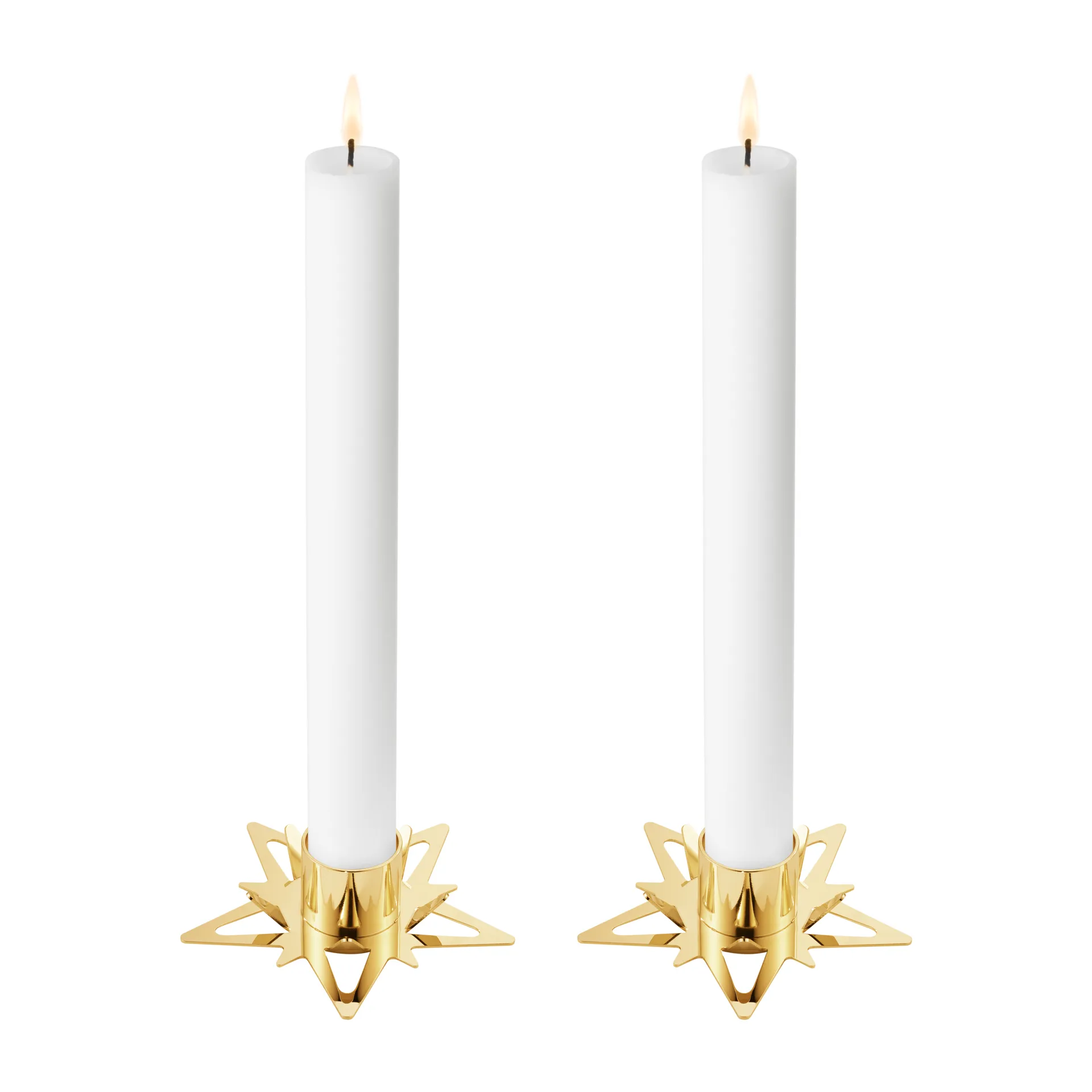 Portacandela Classic christmas star Ø9 cm, confezione da 2, Oro Georg Jensen