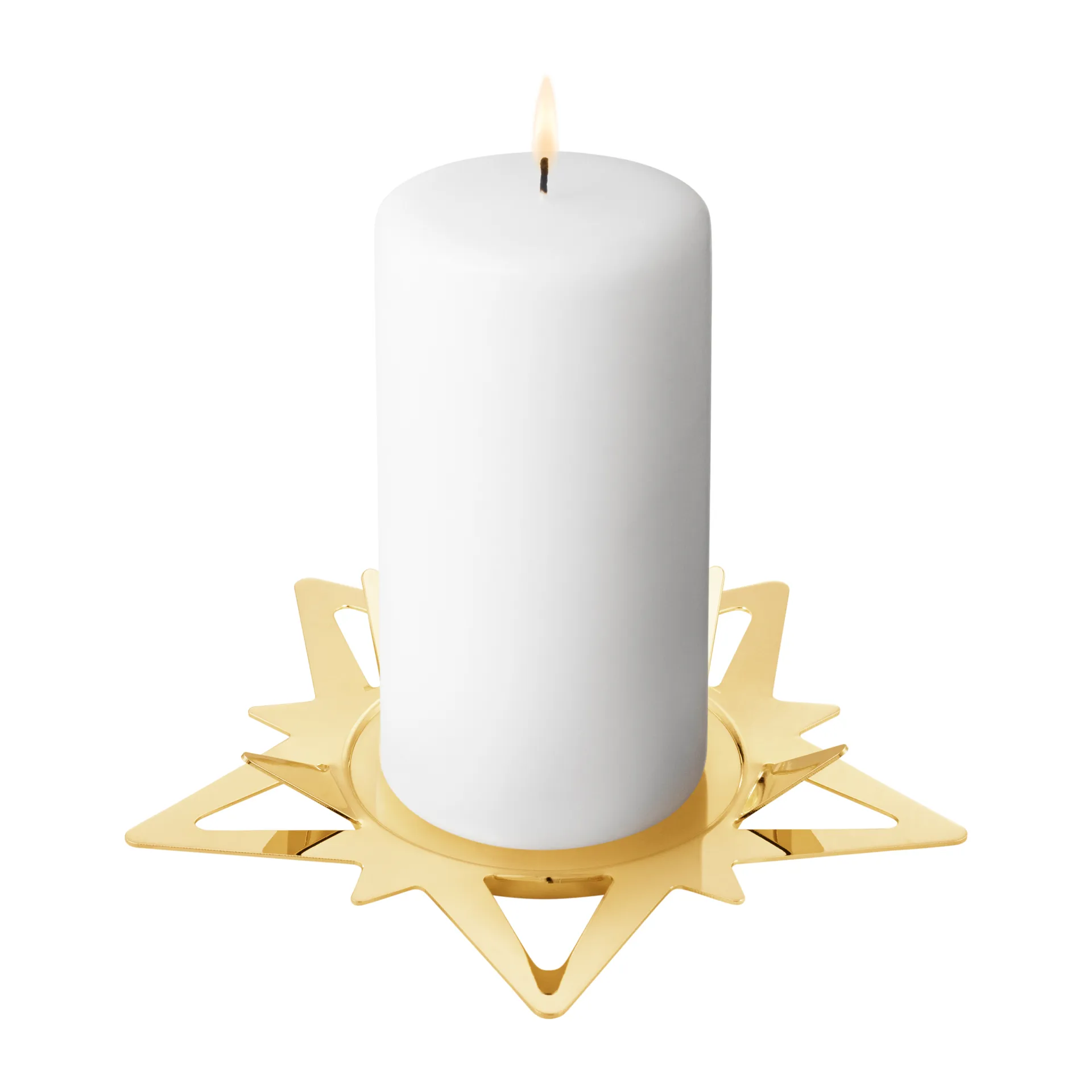 Portacandela Classic christmas star per candele a blocco Ø16 cm, Oro Georg Jensen