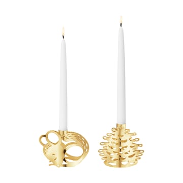 Portacandele 2023, 2 pezzi - Placcato oro - Georg Jensen