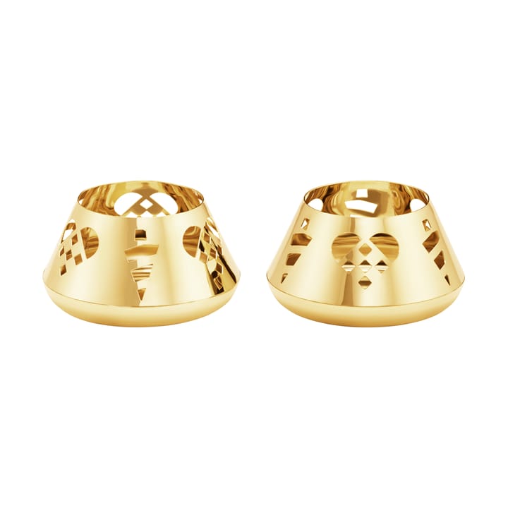 Portacandele 2025 confezione da 2 - Acciaio inossidabile placcato in oro - Georg Jensen