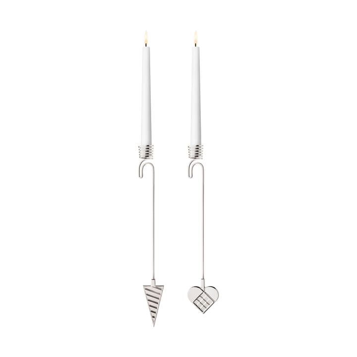 Portacandele per albero di Natale 2025 cono & cuore - Lega di zinco placcato in palladio - Georg Jensen