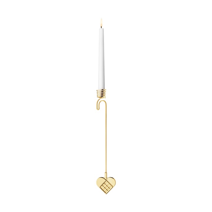 Portacandele per albero di Natale a cuore 2025 - Lega di zinco placcata oro - Georg Jensen