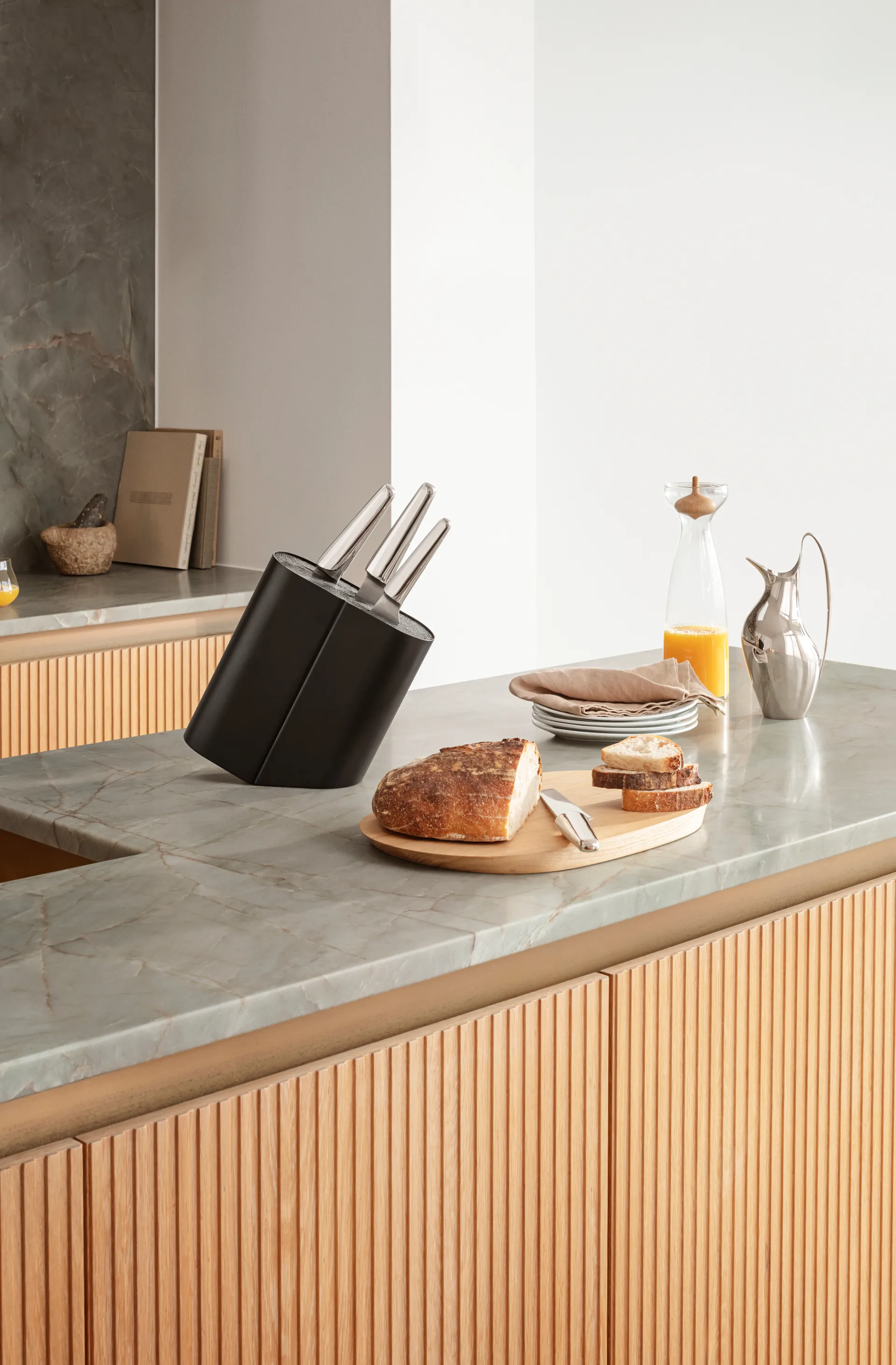 Portacoltelli Alfredo, Acciaio inossidabile nero Georg Jensen