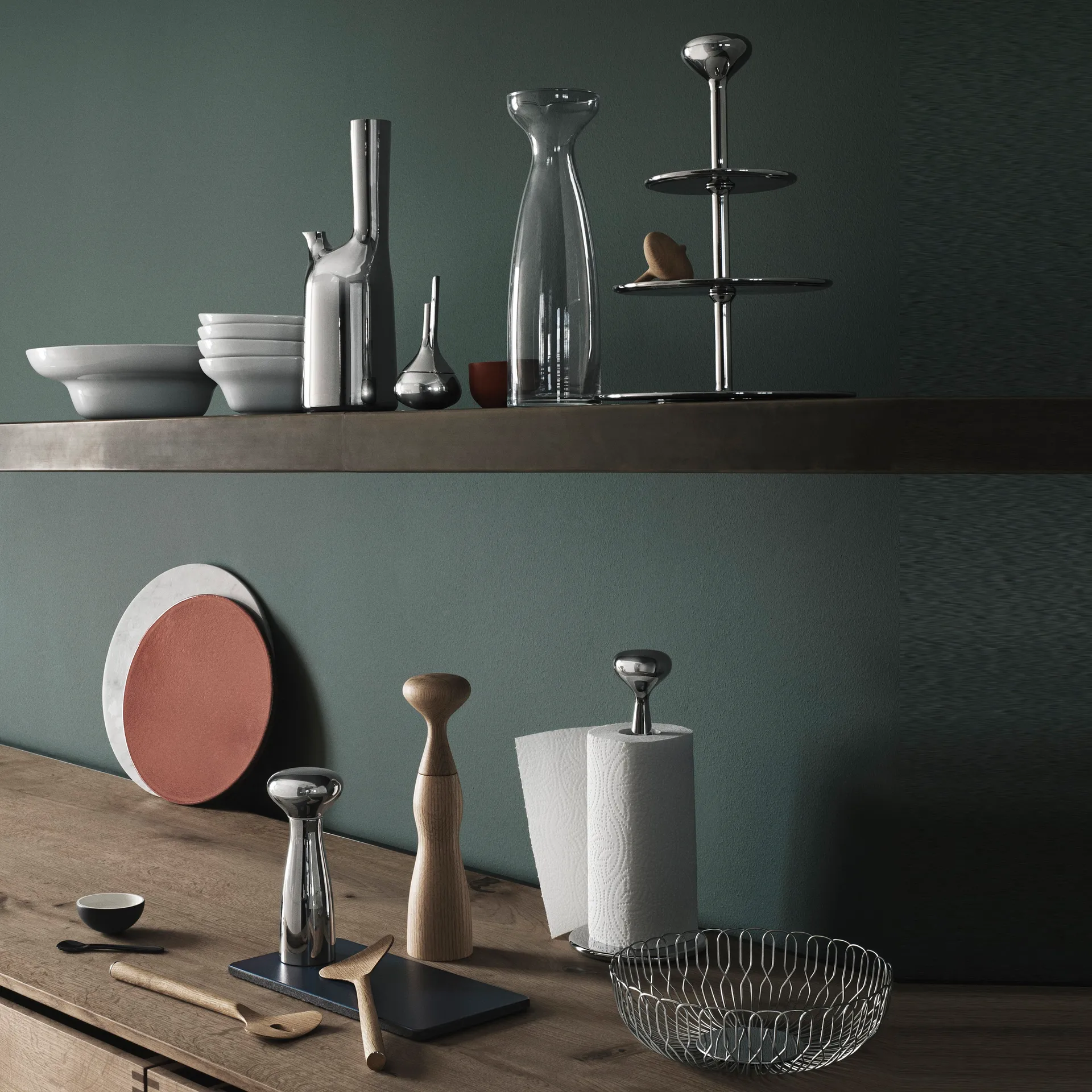 Posate per insalata Alfredo rovere, 28 cm Georg Jensen