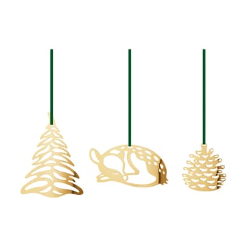 Set decorazioni natalizie, anno 2023, 3 pezzi - Laminato in oro - Georg Jensen