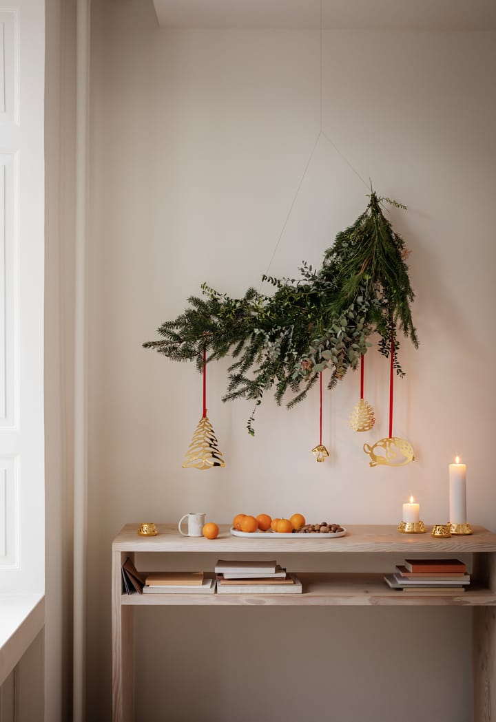 Set decorazioni natalizie, anno 2023, 3 pezzi, Laminato in oro Georg Jensen