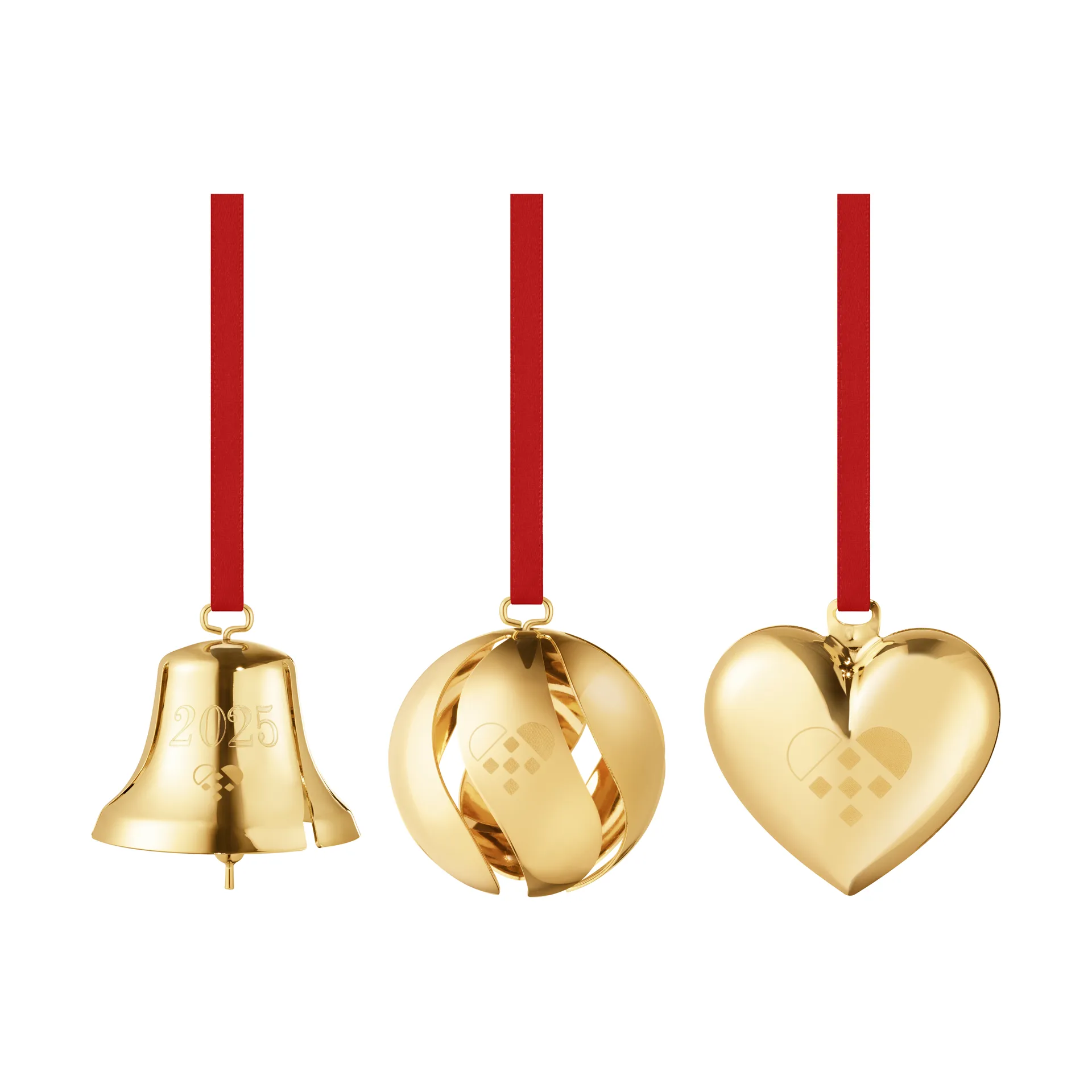 Set regalo 3 pezzi 2025, Ottone placcato oro Georg Jensen