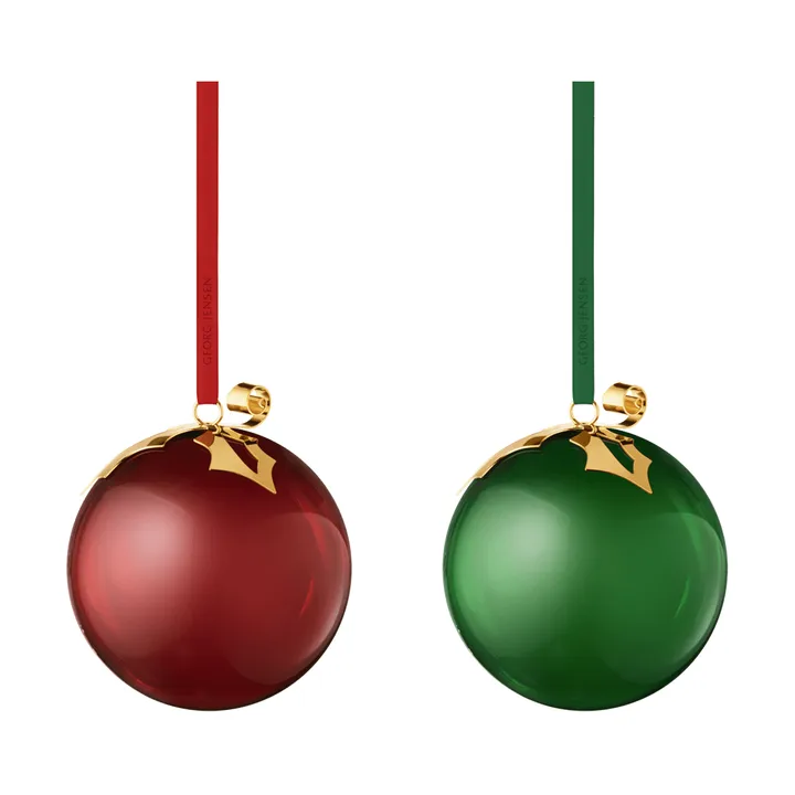 Sfera di vetro 2026 - Rosso-verde, 2 pezzi - Georg Jensen