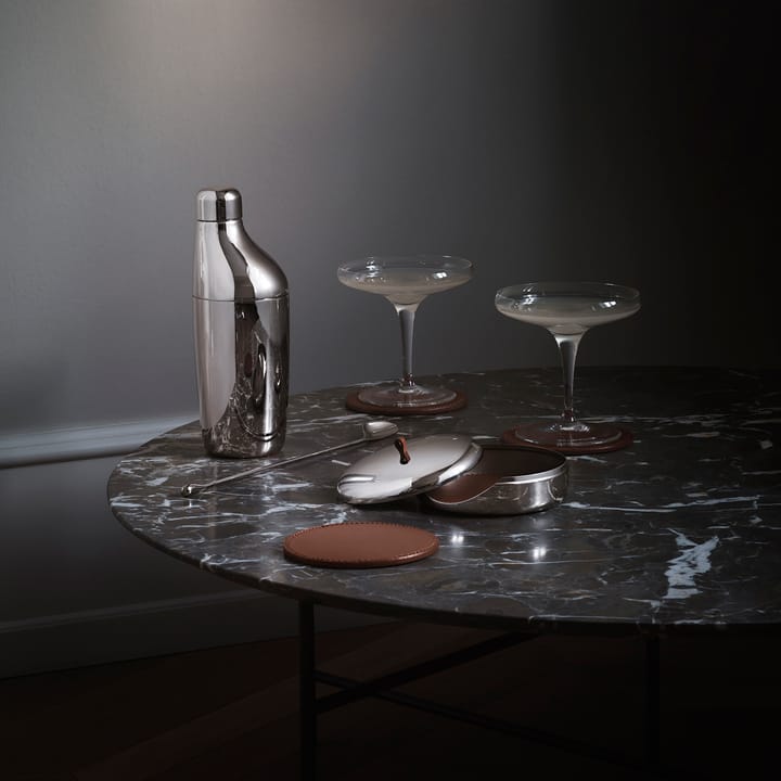 Sottobicchieri Sky confezione da 4 - pelle marrone - Georg Jensen