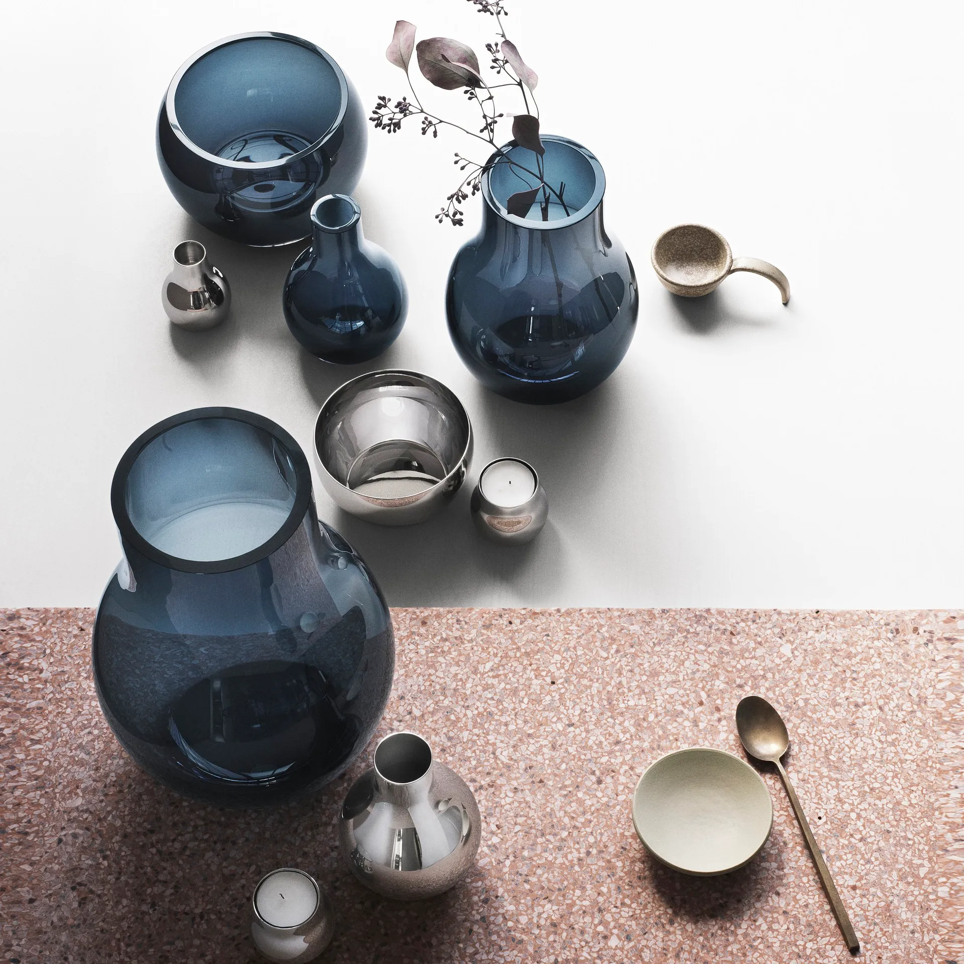 Vaso in vetro Cafu blu, Piccolo, 21,6 cm Georg Jensen