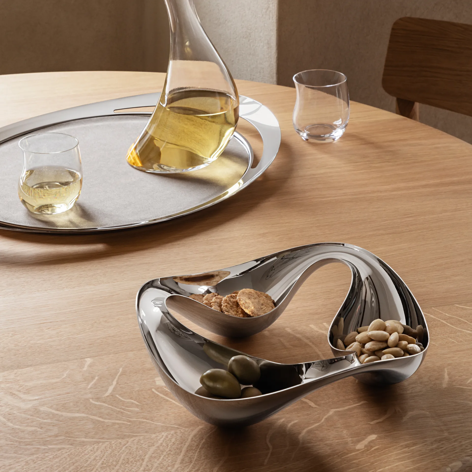 Vassoio da portata Cobra, acciaio inossidabile Georg Jensen