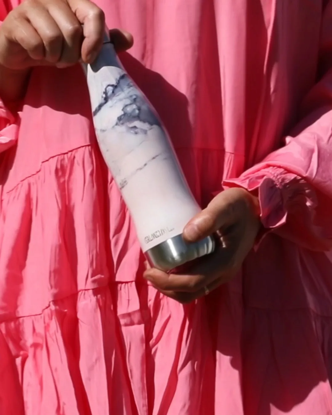 Bottiglia Glacial 400 ml, Pink marble Glacial