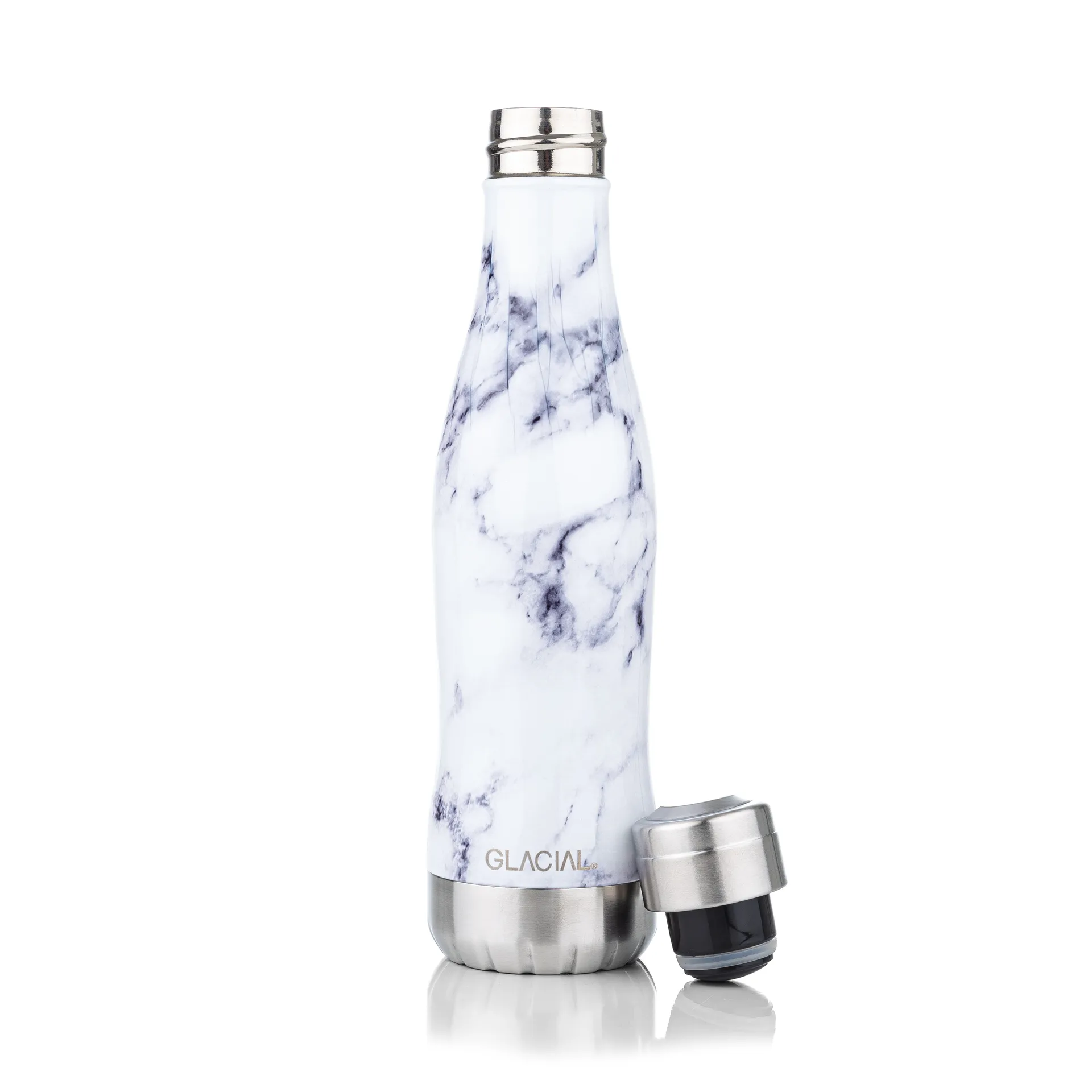 Bottiglia Glacial 400 ml, White marble Glacial