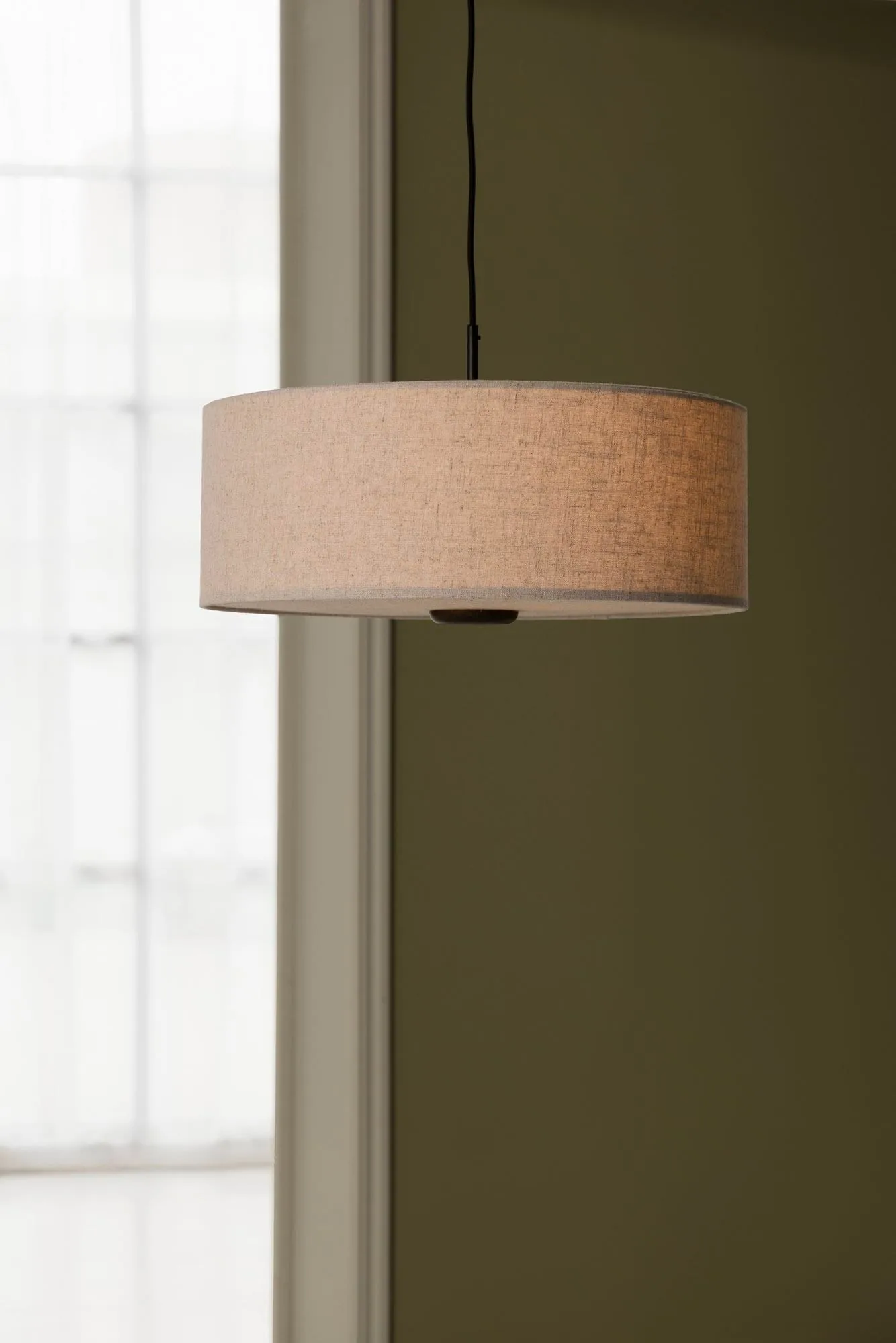 Bosco lampada a sospensione, Beige, rovere tinto scuro, Ø55 cm Globen Lighting