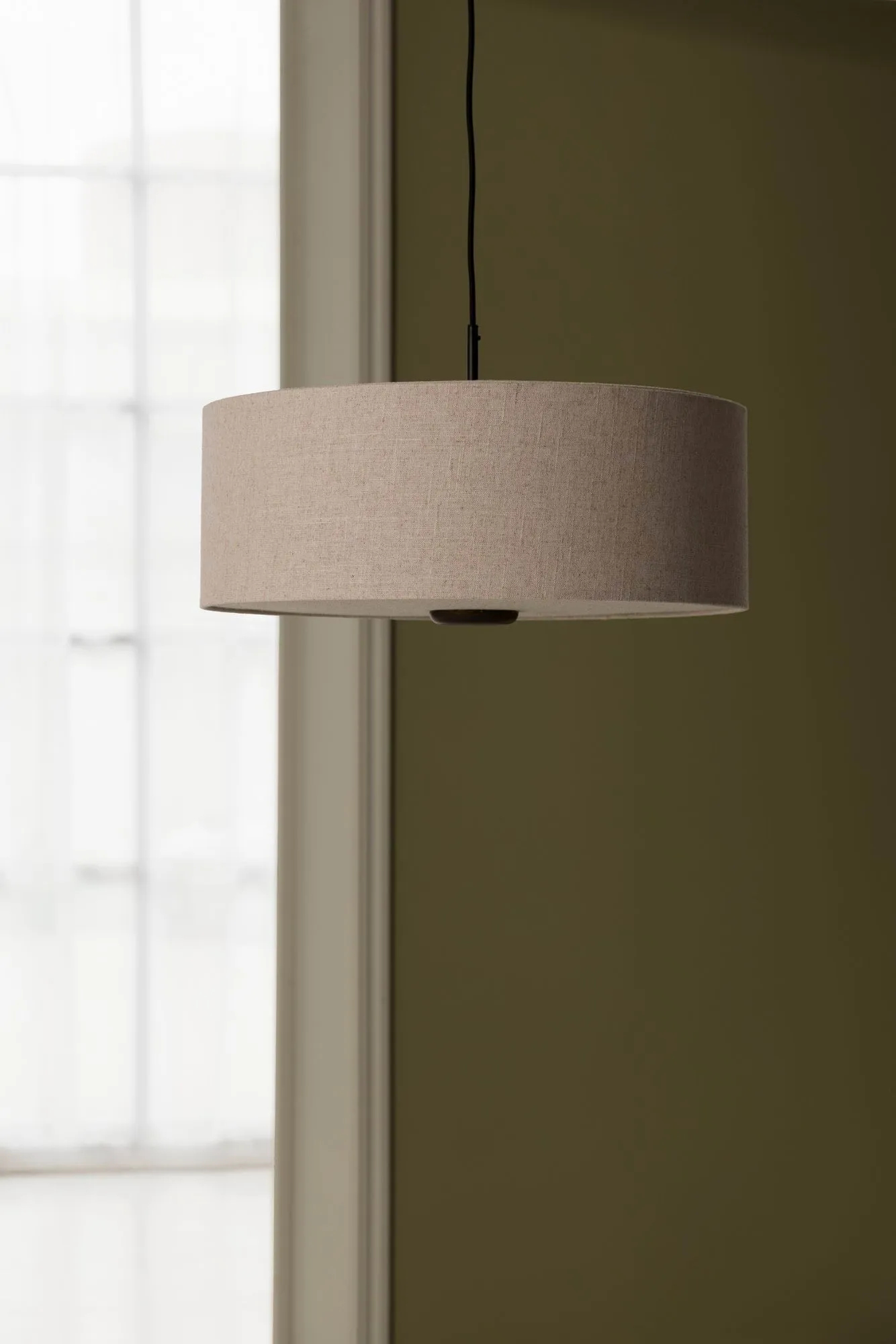 Bosco lampada a sospensione, Beige, rovere tinto scuro, Ø55 cm Globen Lighting