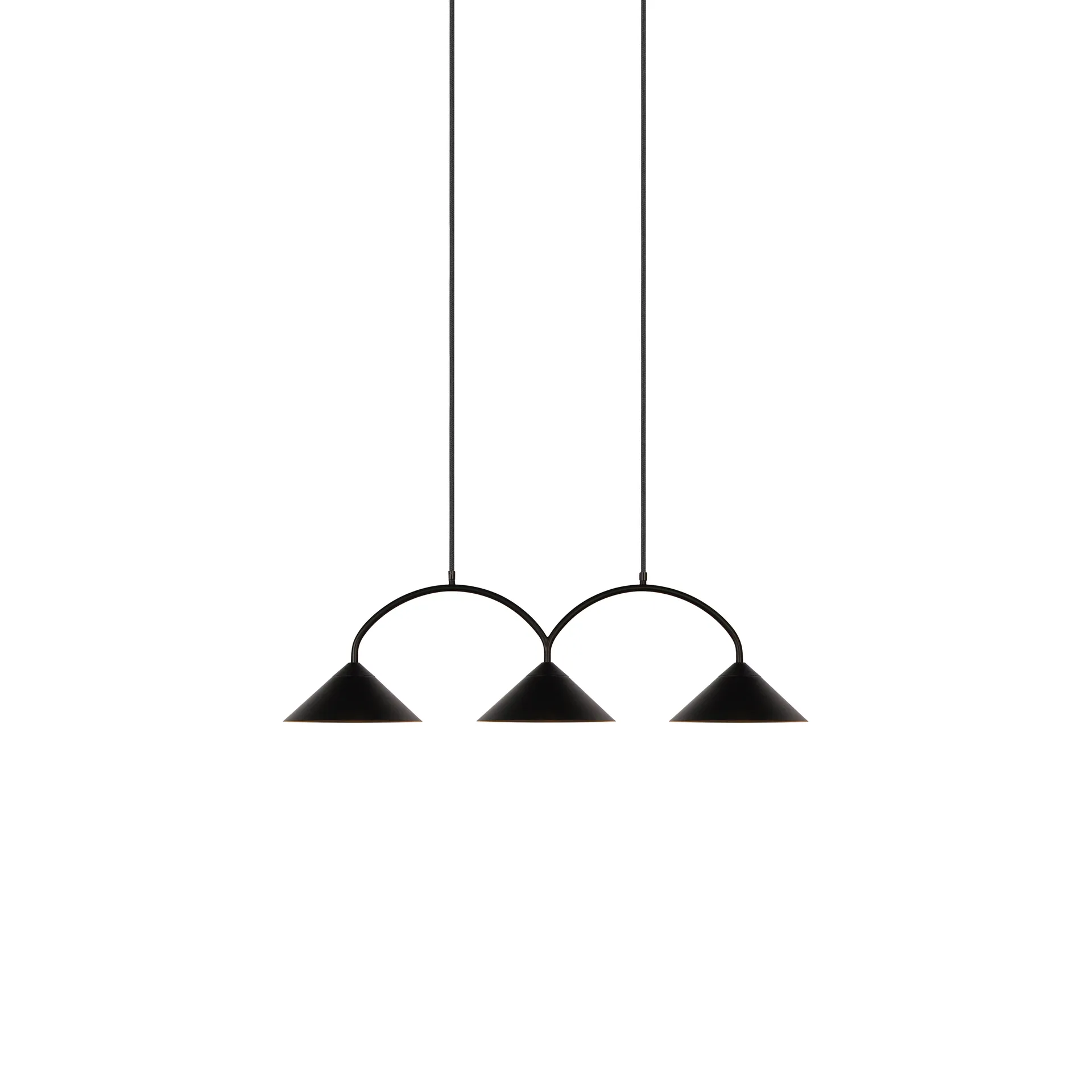 Lampada a sospensione Curve 3, Nero Globen Lighting