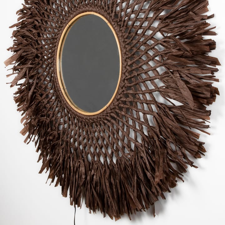 Lampada da parete con specchio Boho Ø 90 cm, marrone Globen Lighting