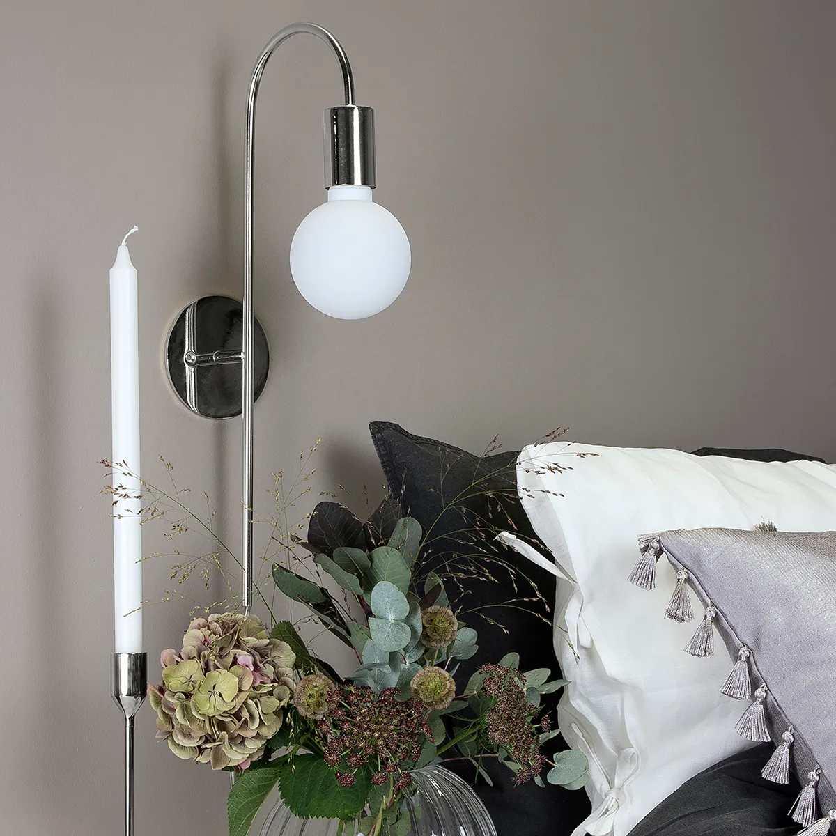 Lampada da parete Grace, cromo Globen Lighting