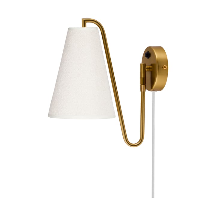 Lampada da parete Lou - Bouclé bianco-ottone spazzolato - Globen Lighting