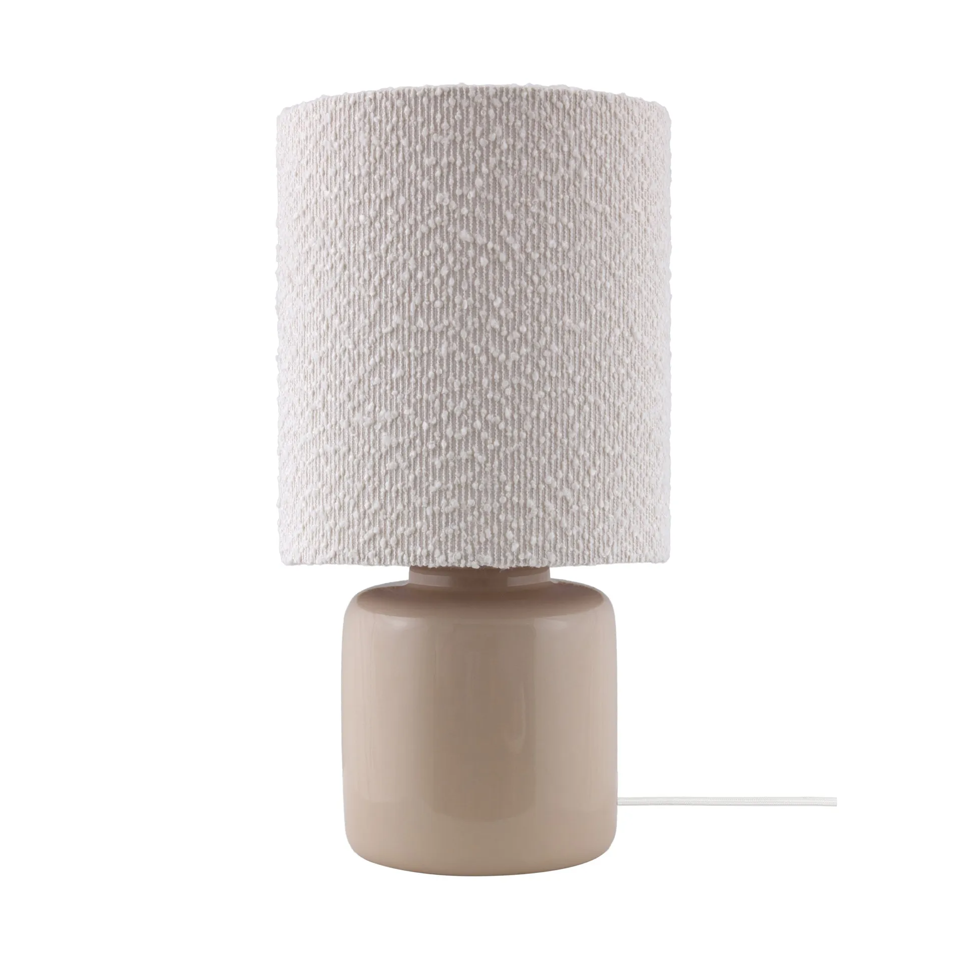 Lampada da tavolo Florian, Bouclé bianco/beige, Ø20x39 cm Globen Lighting