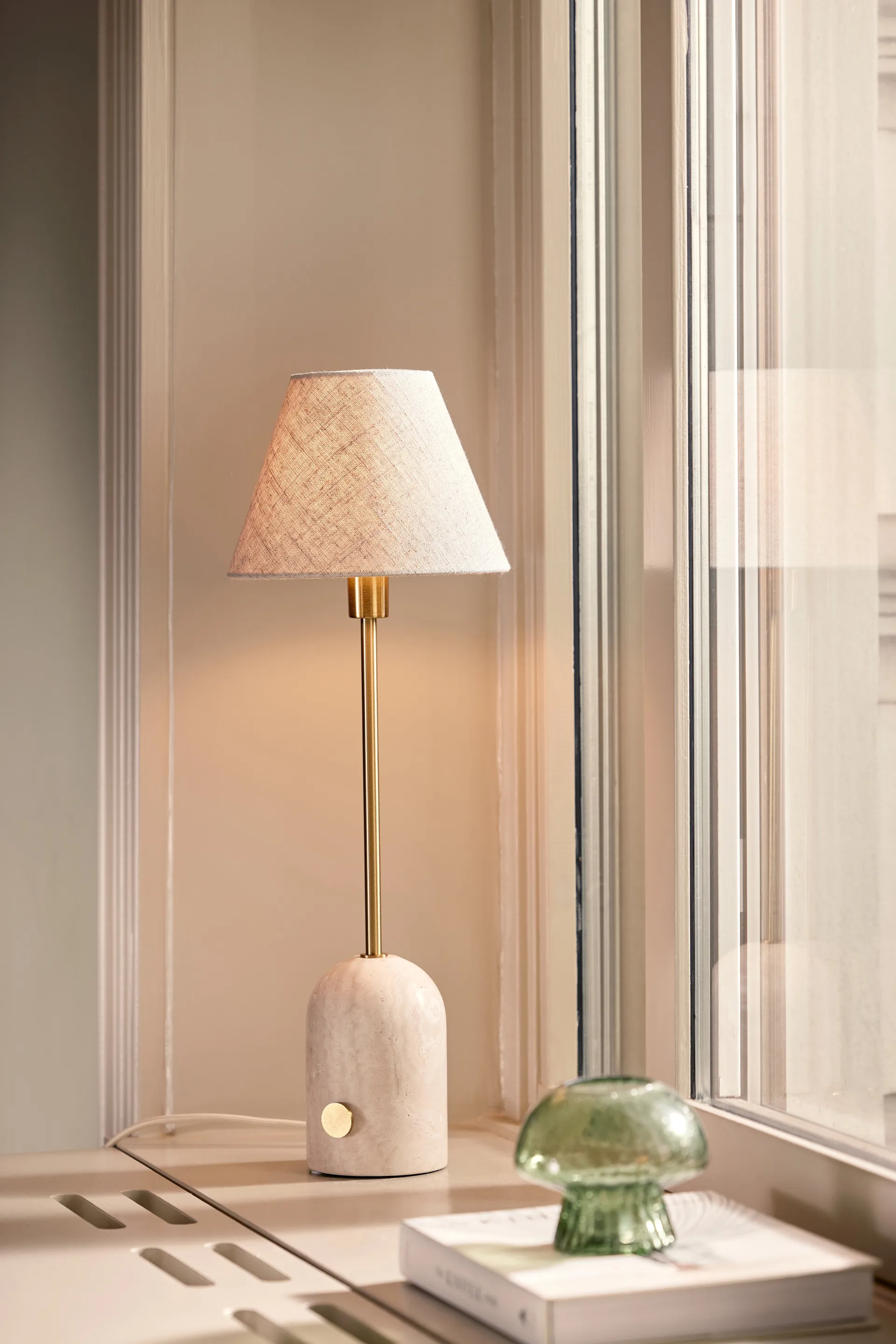 Lampada da tavolo Gino 20, Travertino Globen Lighting