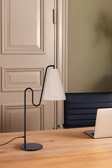 Lampada da tavolo Lou - Bianco bouclé-nero - Globen Lighting