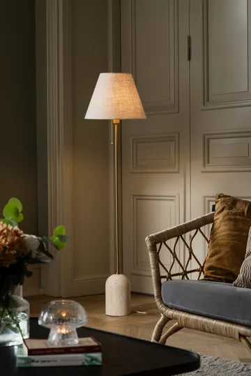 Lampada da terra Gino - Beige travertino - Globen Lighting