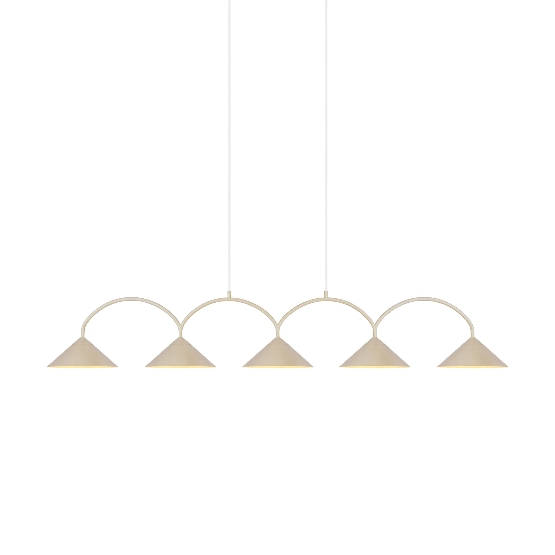 Lampadario Curve 5, Beige Globen Lighting