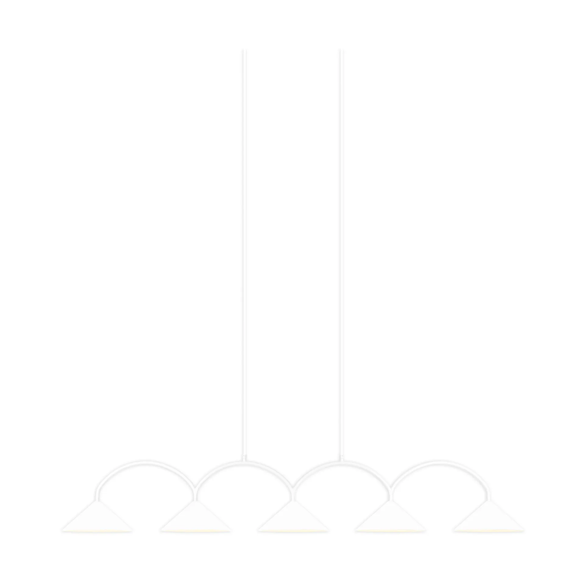 Lampadario Curve 5, Bianco Globen Lighting