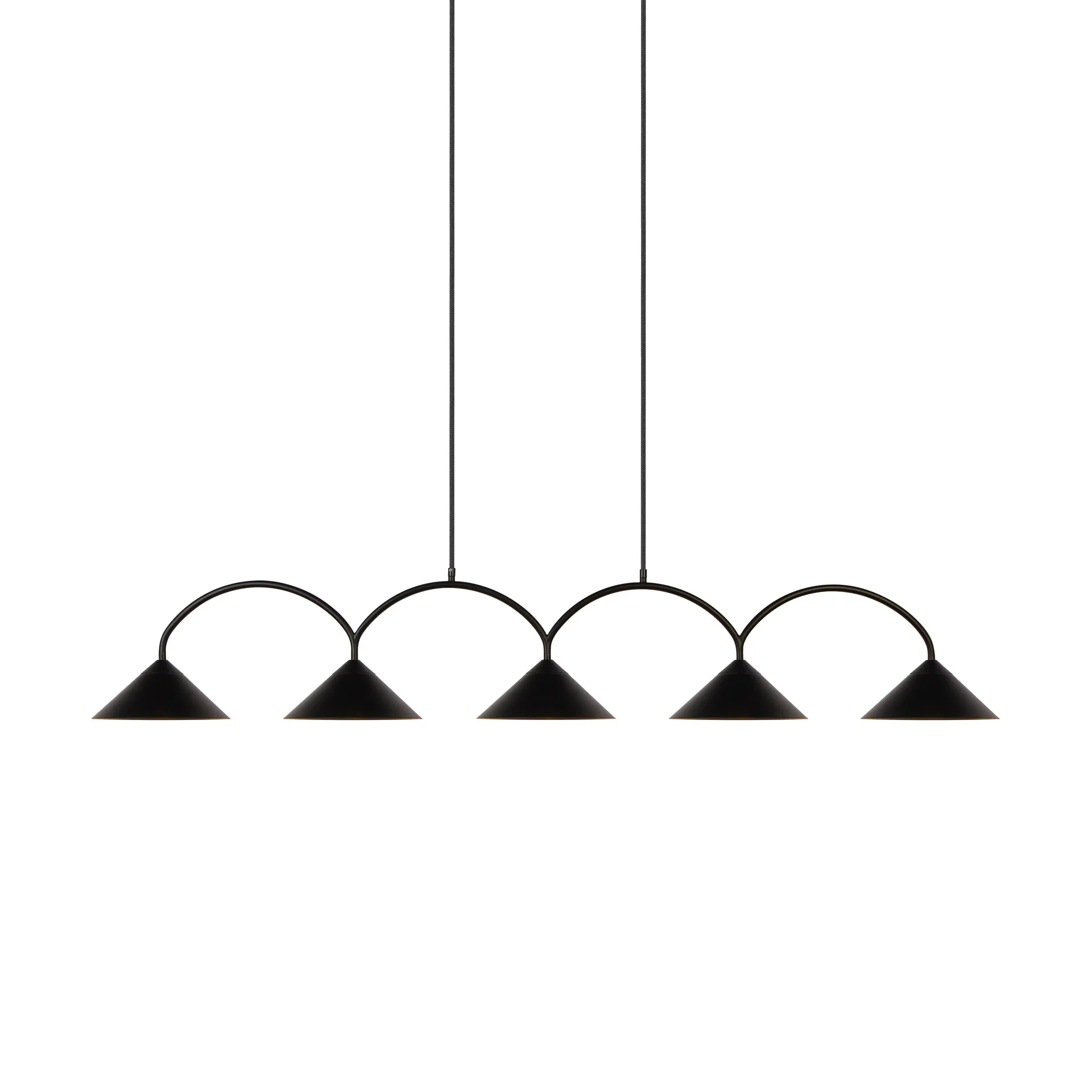 Lampadario Curve 5, Nero Globen Lighting