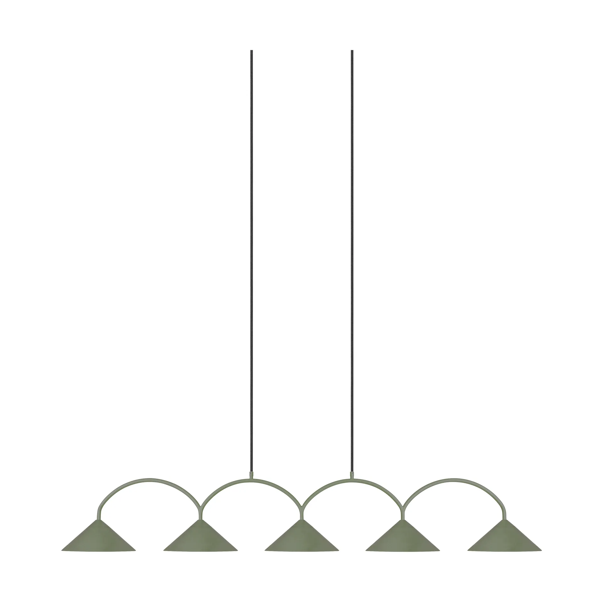Lampadario Curve 5, Verde Globen Lighting