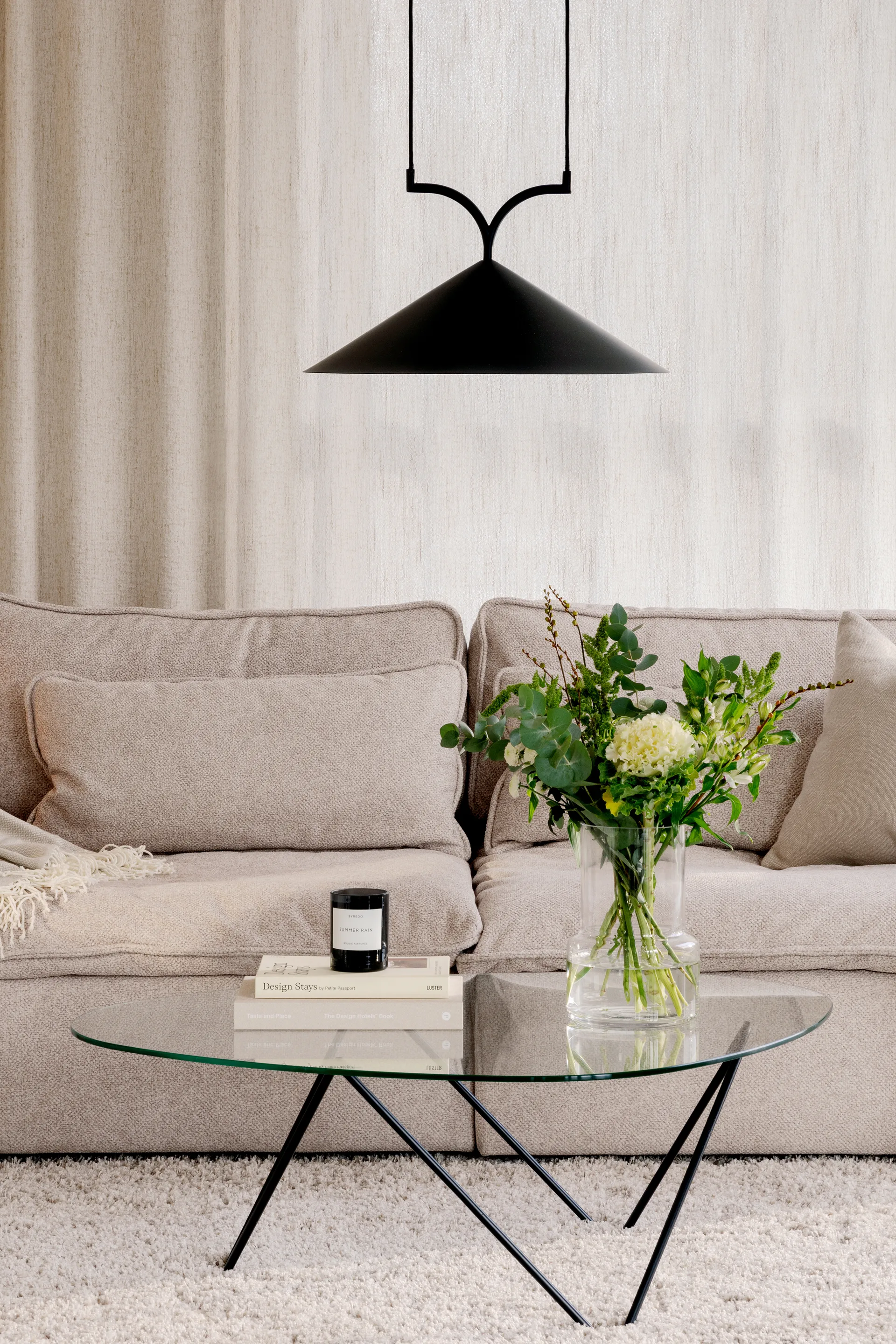 Lampadario Curve 50, Nero Globen Lighting