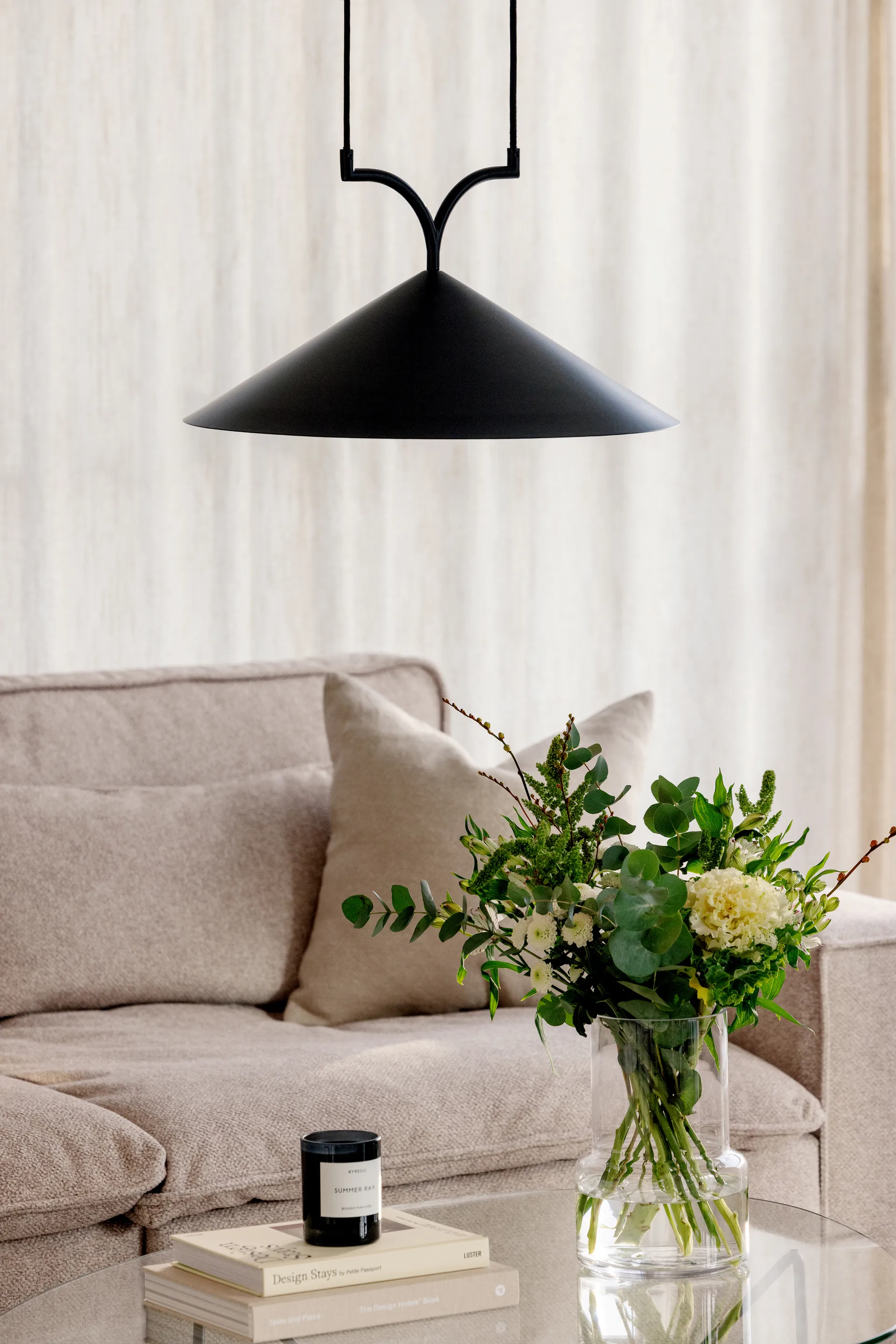 Lampadario Curve 50, Nero Globen Lighting