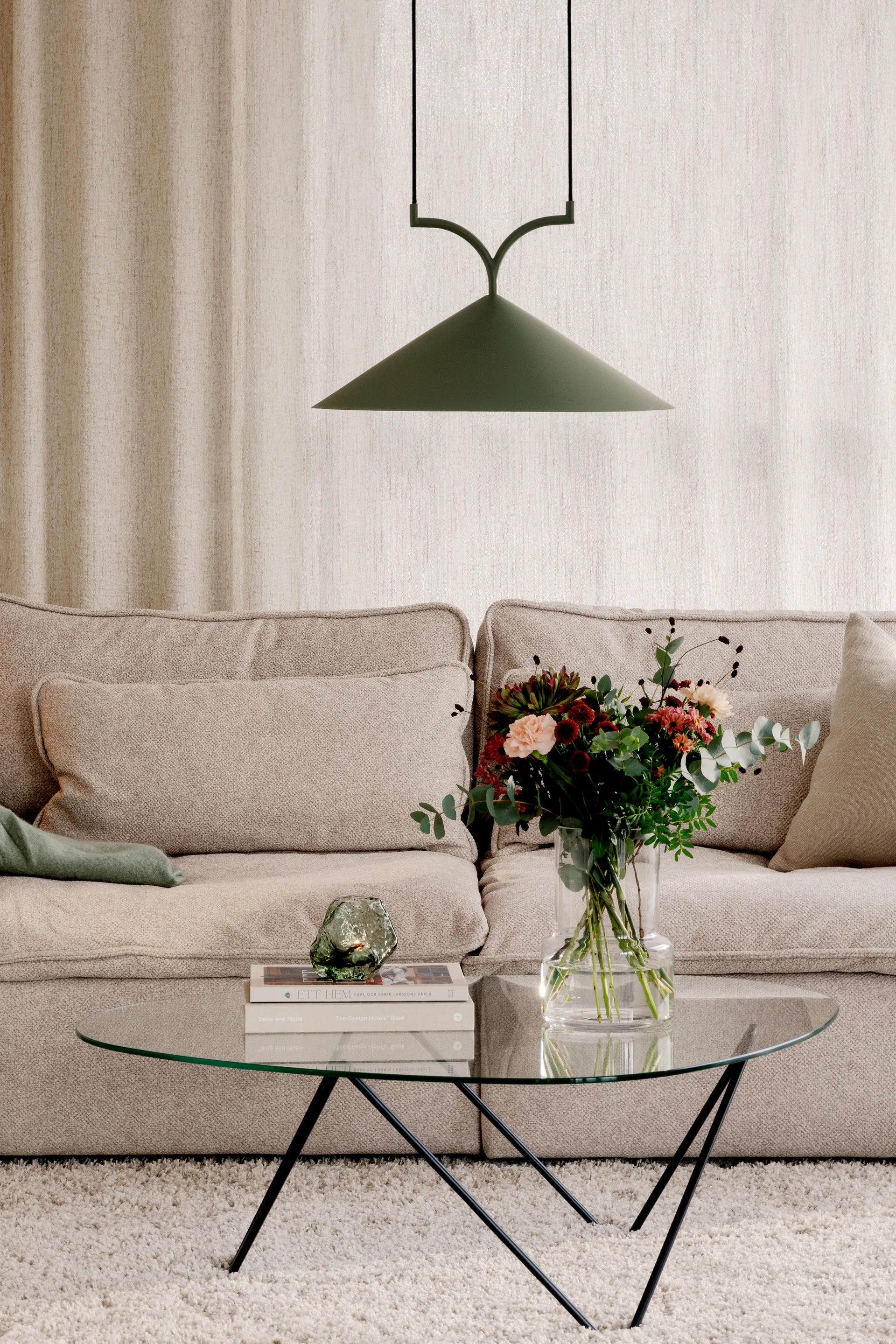 Lampadario Curve 50, Verde Globen Lighting