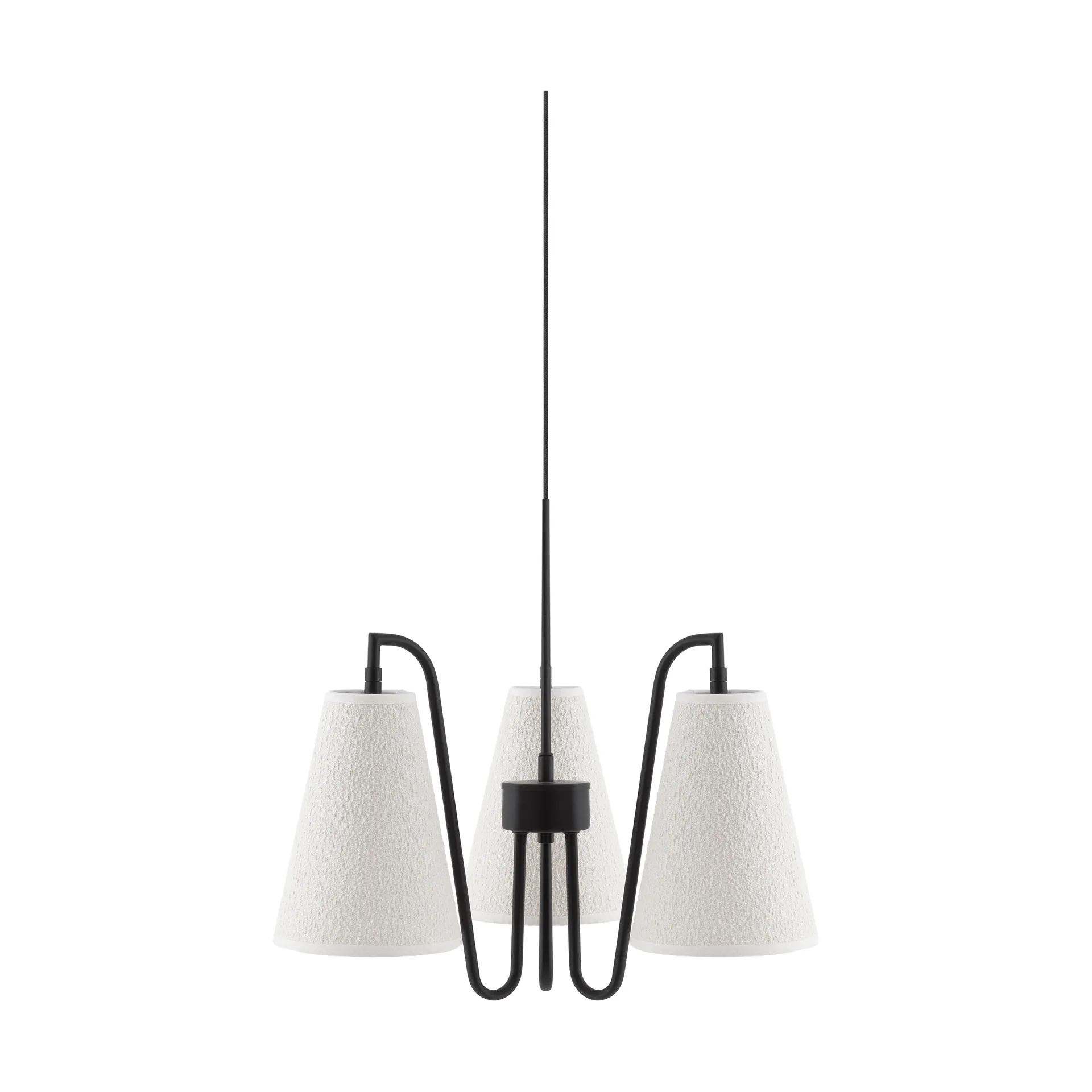 Lou lampada a sospensione, 3, Bouclé bianco-nero, 46x46 cm Globen Lighting