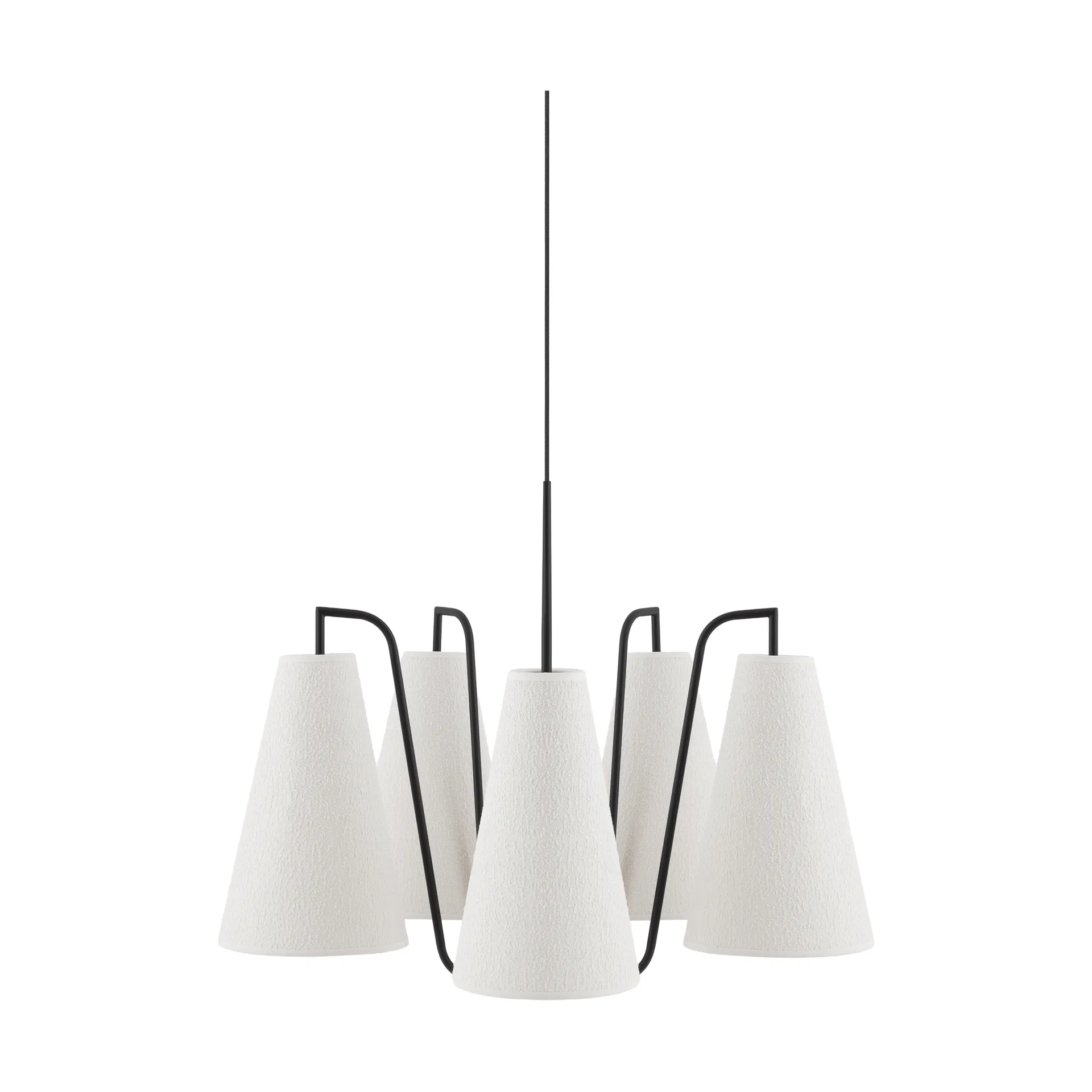 Lou lampada a sospensione, 5, Bouclé bianco-nero, 67x67 cm Globen Lighting