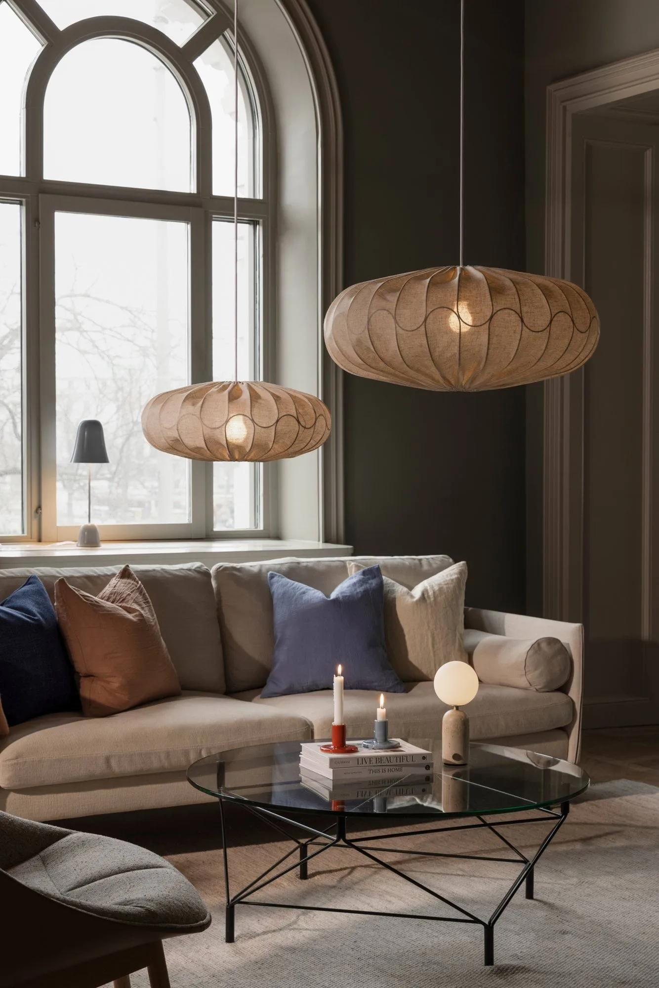 Paralume Bladverk Ø50 cm, Beige Globen Lighting