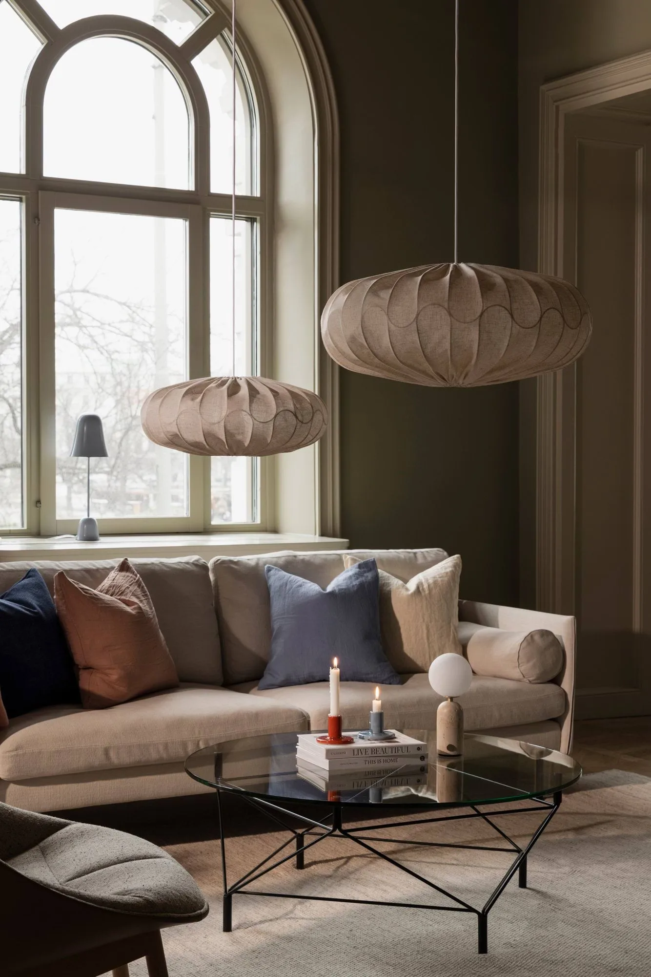 Paralume Bladverk Ø50 cm, Beige Globen Lighting