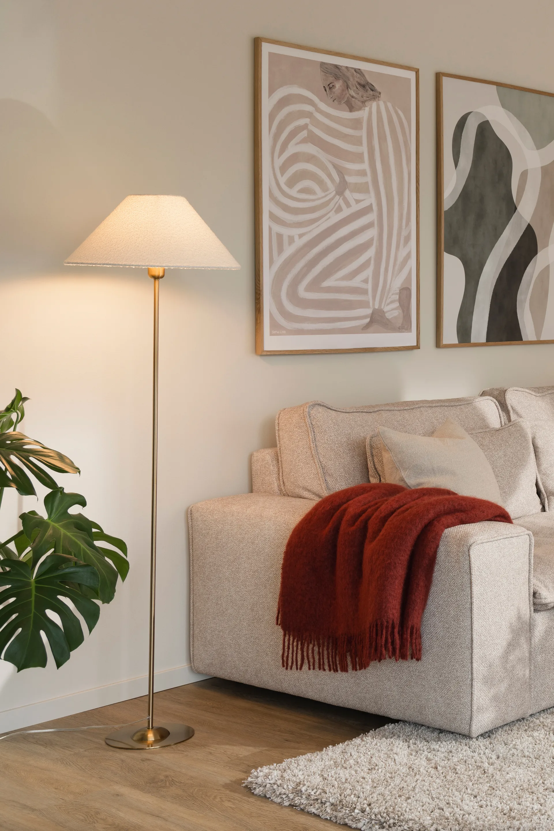 Paralume Iris 45, Bouclé bianco Globen Lighting