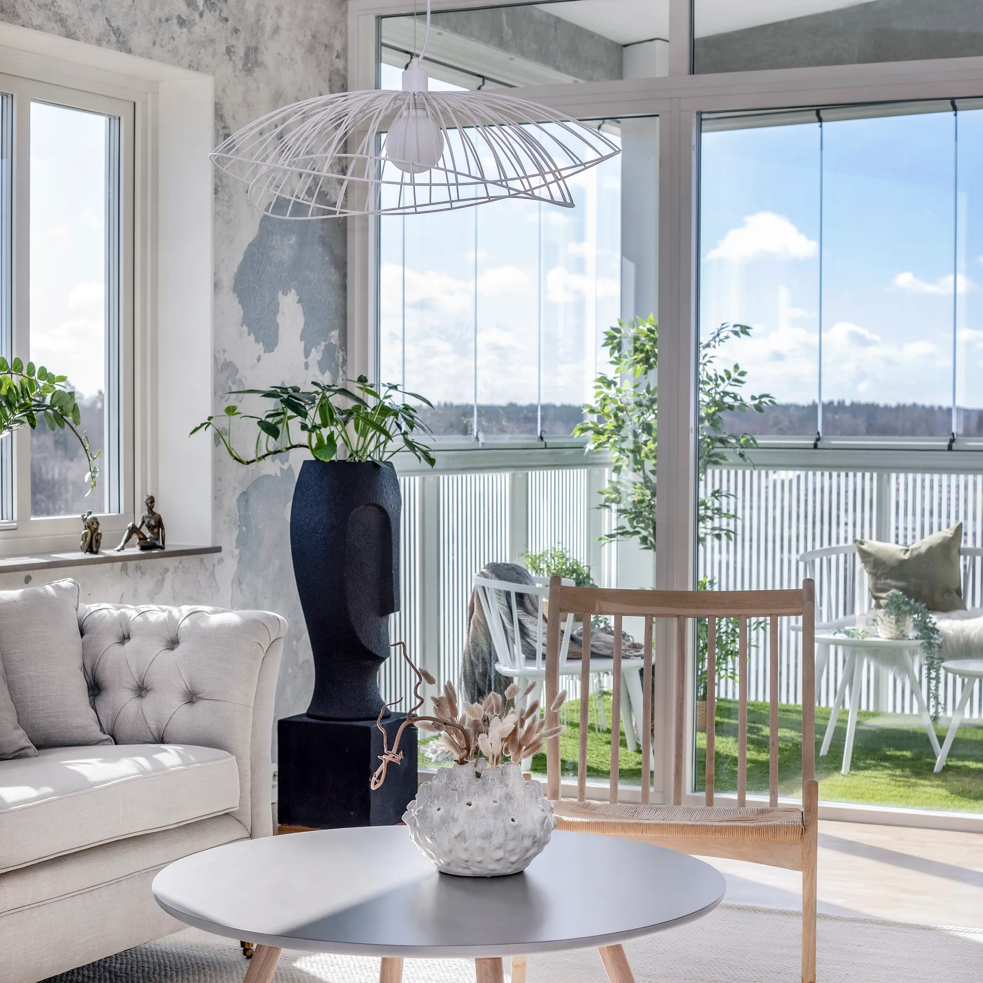 Plafoniera Ray Ø70 cm, bianco Globen Lighting