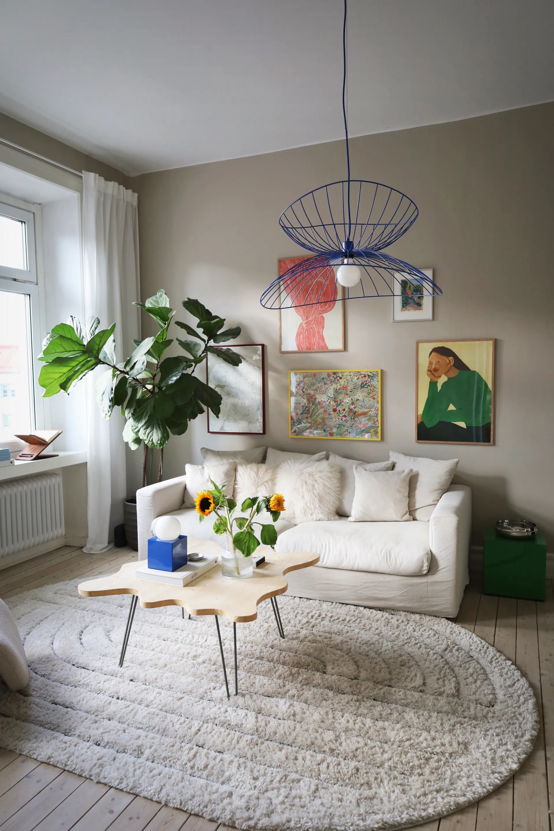 Plafoniera Ray Ø70 cm, Blu Globen Lighting