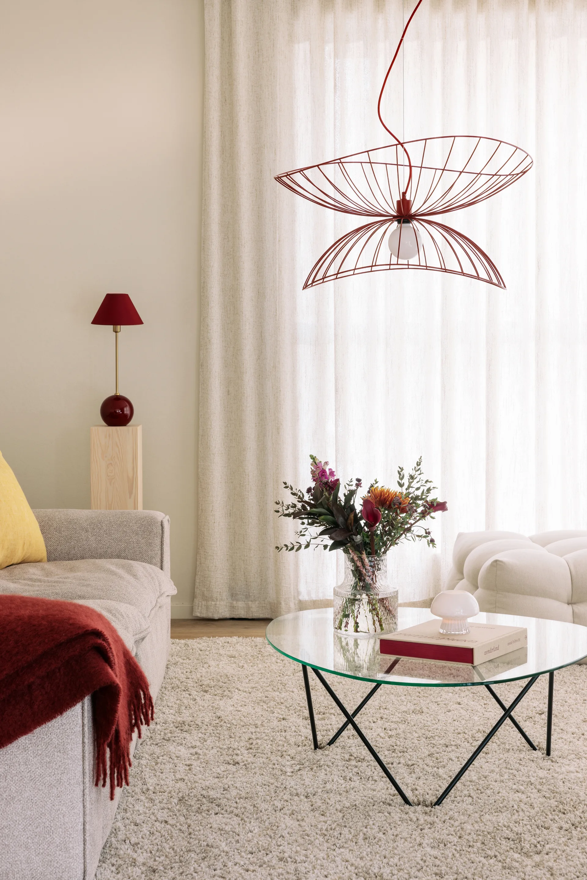 Plafoniera Ray Ø70 cm, Bordeaux Globen Lighting