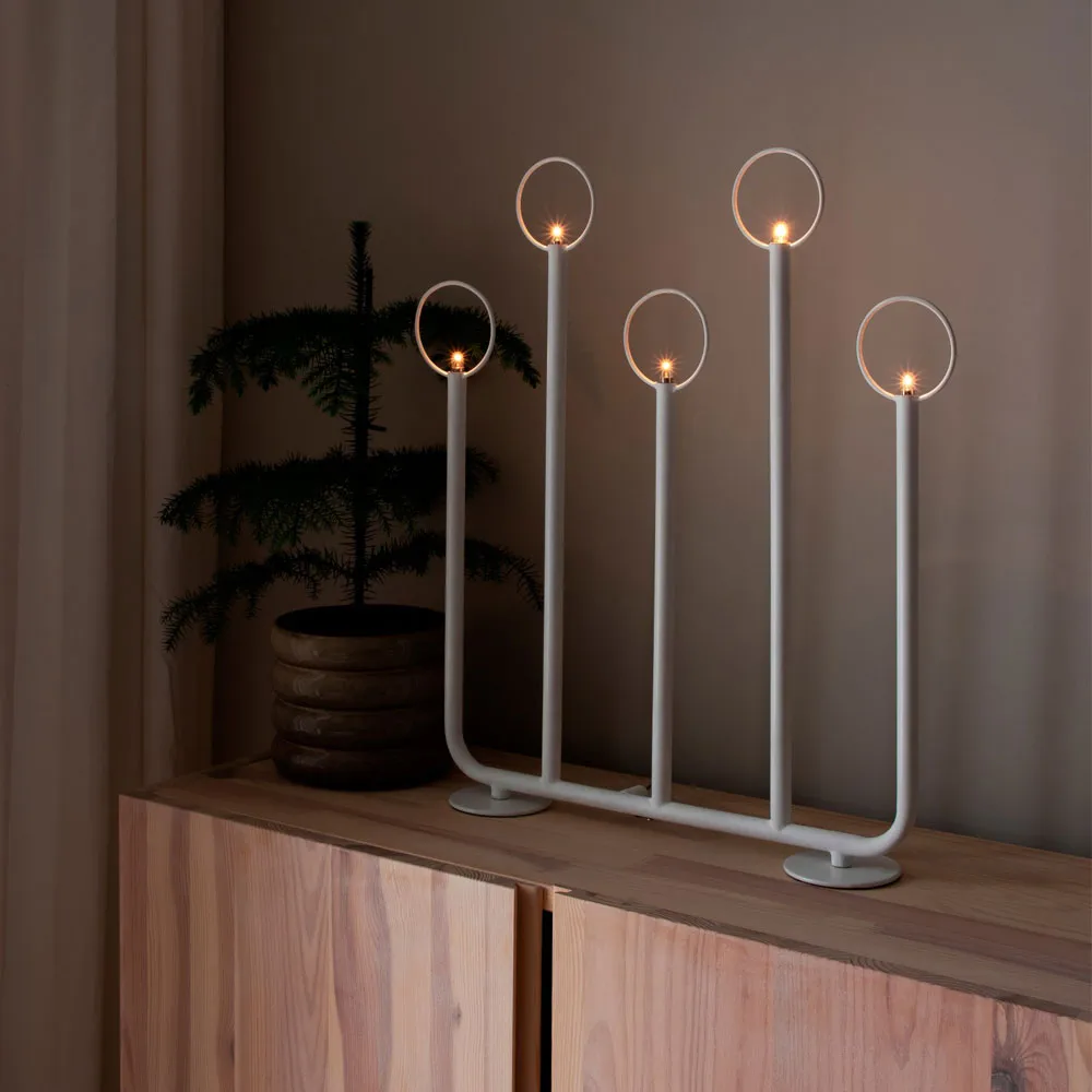 Portacandele dell'Avvento Natale 5, bianco Globen Lighting