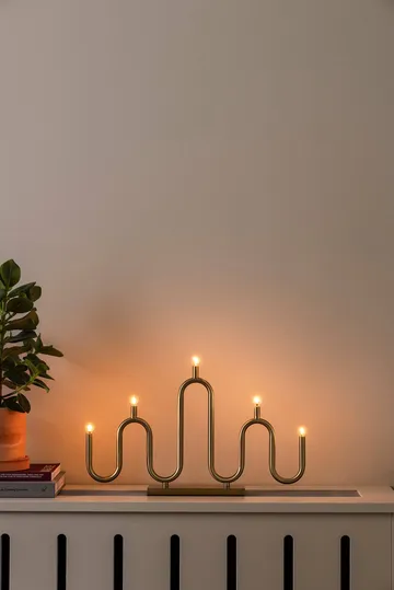 Portacandele dell'Avvento Noel 5 - Ottone spazzolato - Globen Lighting