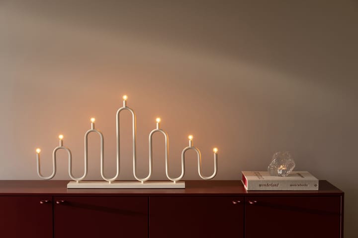Portacandele dell'Avvento Noel 7, Bianco avorio Globen Lighting
