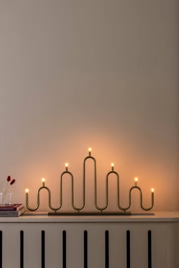 Portacandele dell'Avvento Noel 7 - Ottone spazzolato - Globen Lighting