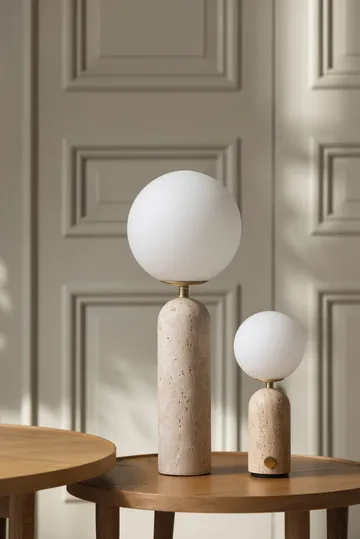 Torrano lampada da tavolo portatile - Beige travertine, 27,5 cm - Globen Lighting