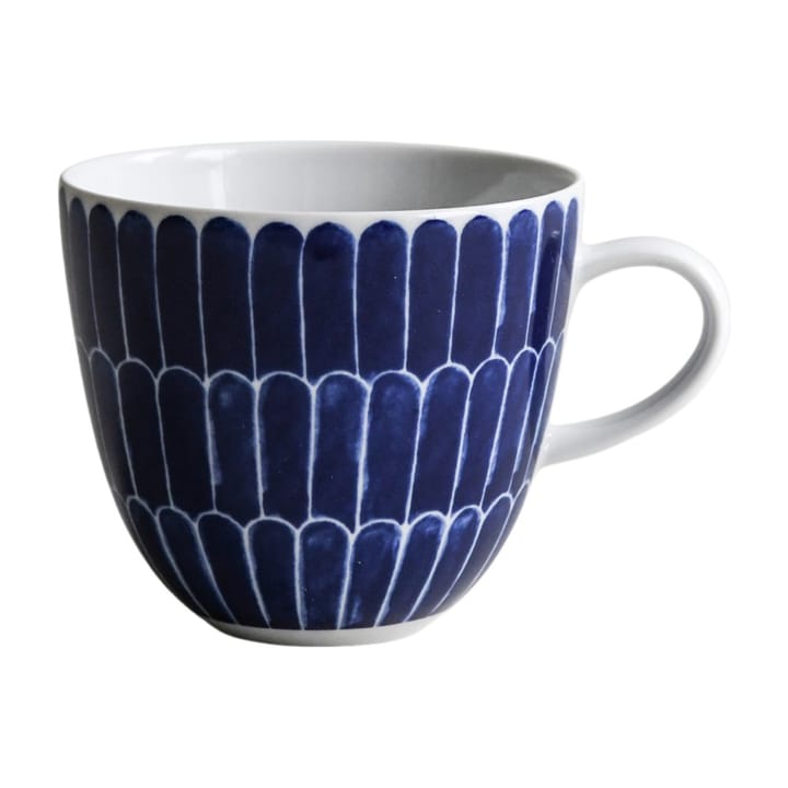 Tazza Selma con motivo a piume blu - 41 cl - Götefors Porslin